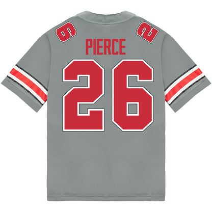 Ohio State Buckeyes Nike #35 Payton Pierce Student Athlete Gray Football Jersey - Back View