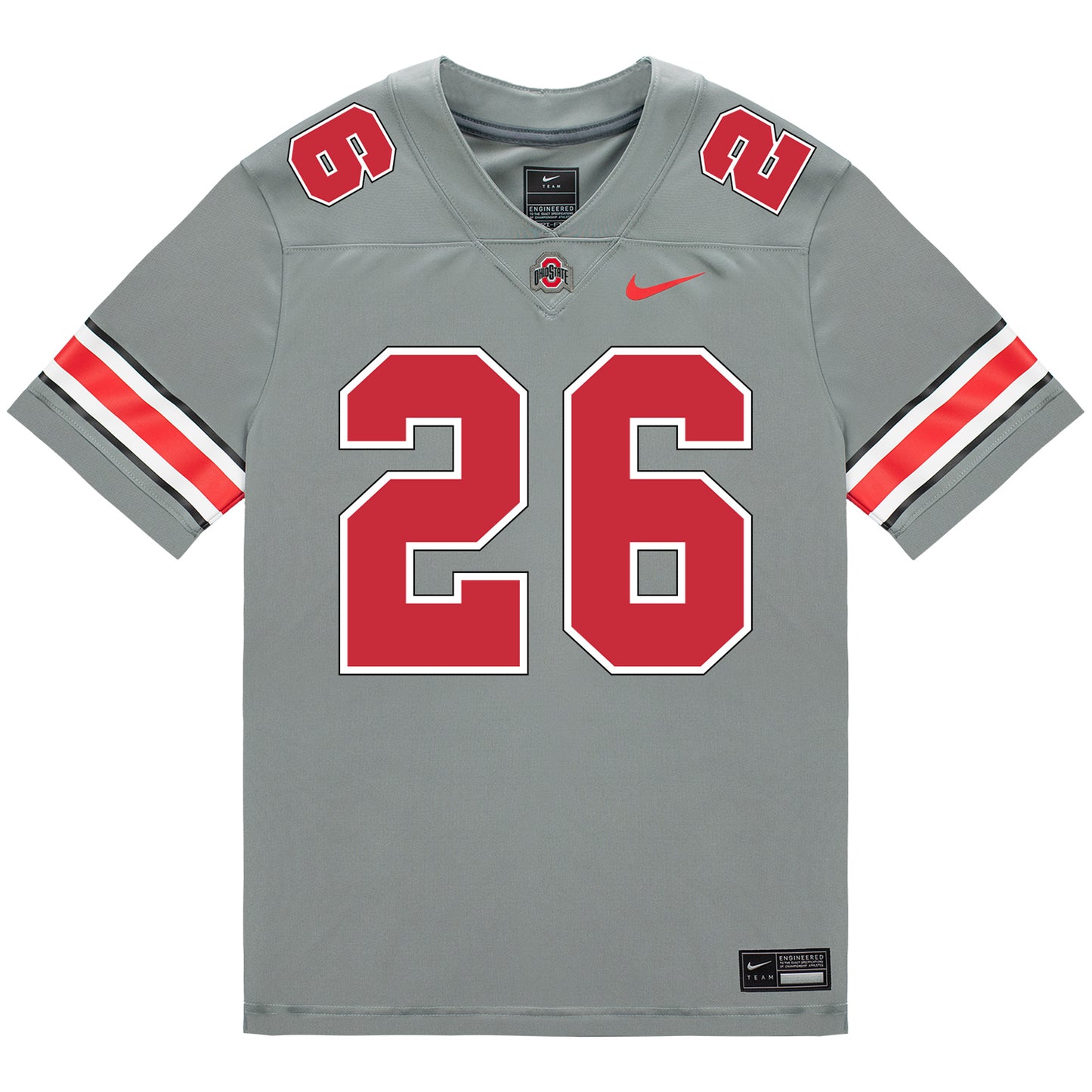 Ohio State Buckeyes Nike #35 Payton Pierce Student Athlete Gray Football Jersey - Front View