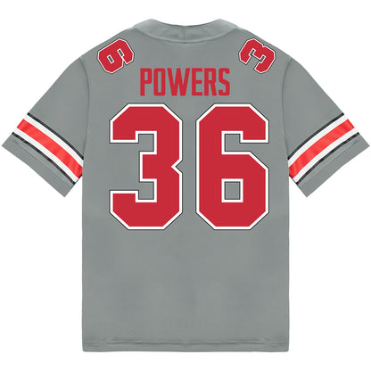 Ohio State Buckeyes Nike #36 Gabe Powers Student Athlete Gray Football Jersey - Back View