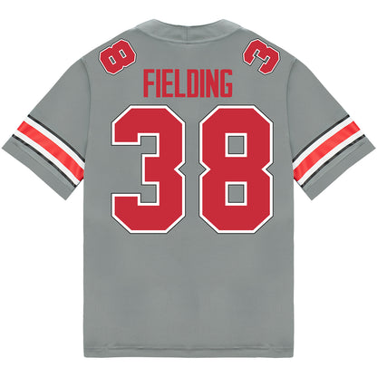 Ohio State Buckeyes Nike #38 Jayden Fielding Student Athlete Gray Football Jersey - Back View