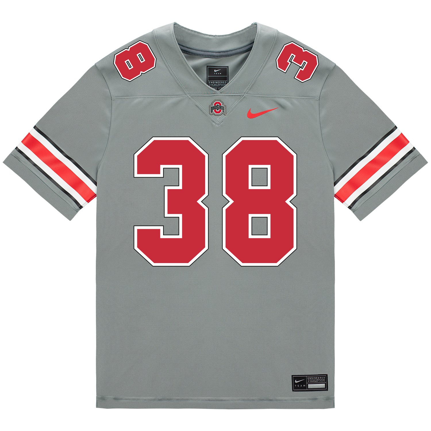 Ohio State Buckeyes Nike #38 Jayden Fielding Student Athlete Gray Football Jersey - Front View