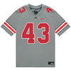 Ohio State Buckeyes Nike #43 John Ferlmann Student Athlete Gray Football Jersey - Front View