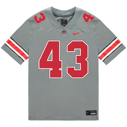 Ohio State Buckeyes Nike #43 Diante Griffin Student Athlete Gray Football Jersey - Front View