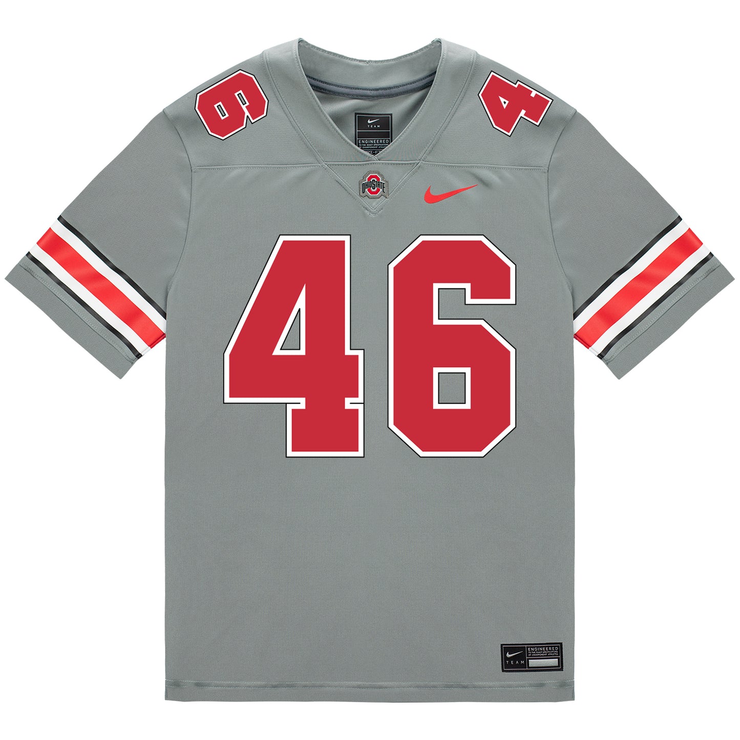 Ohio State Buckeyes Nike #46 Jace Middleton Student Athlete Gray Football Jersey - Front View