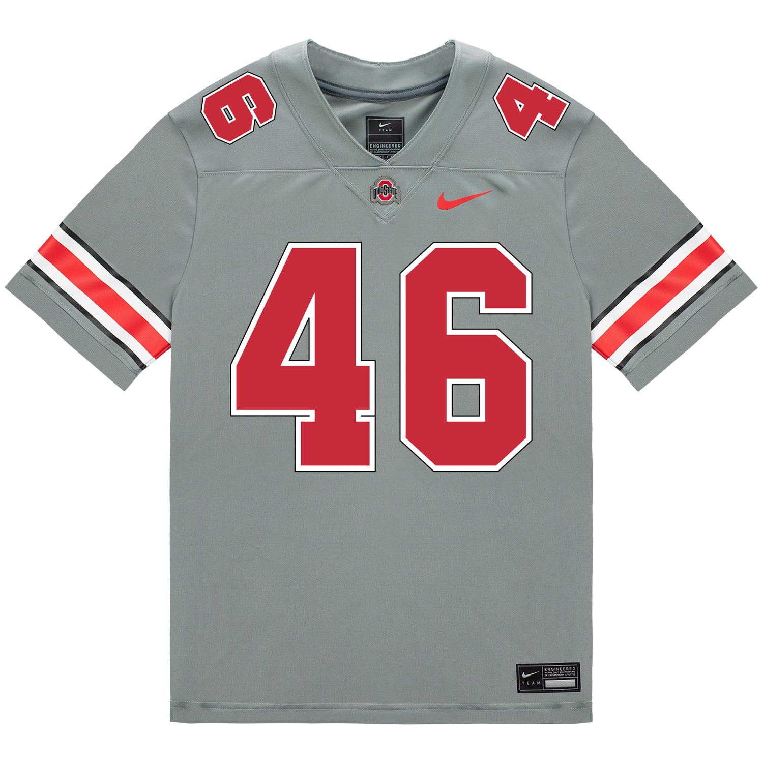 Ohio State Buckeyes Nike #46 Jace Middleton Student Athlete Gray Football Jersey - Front View