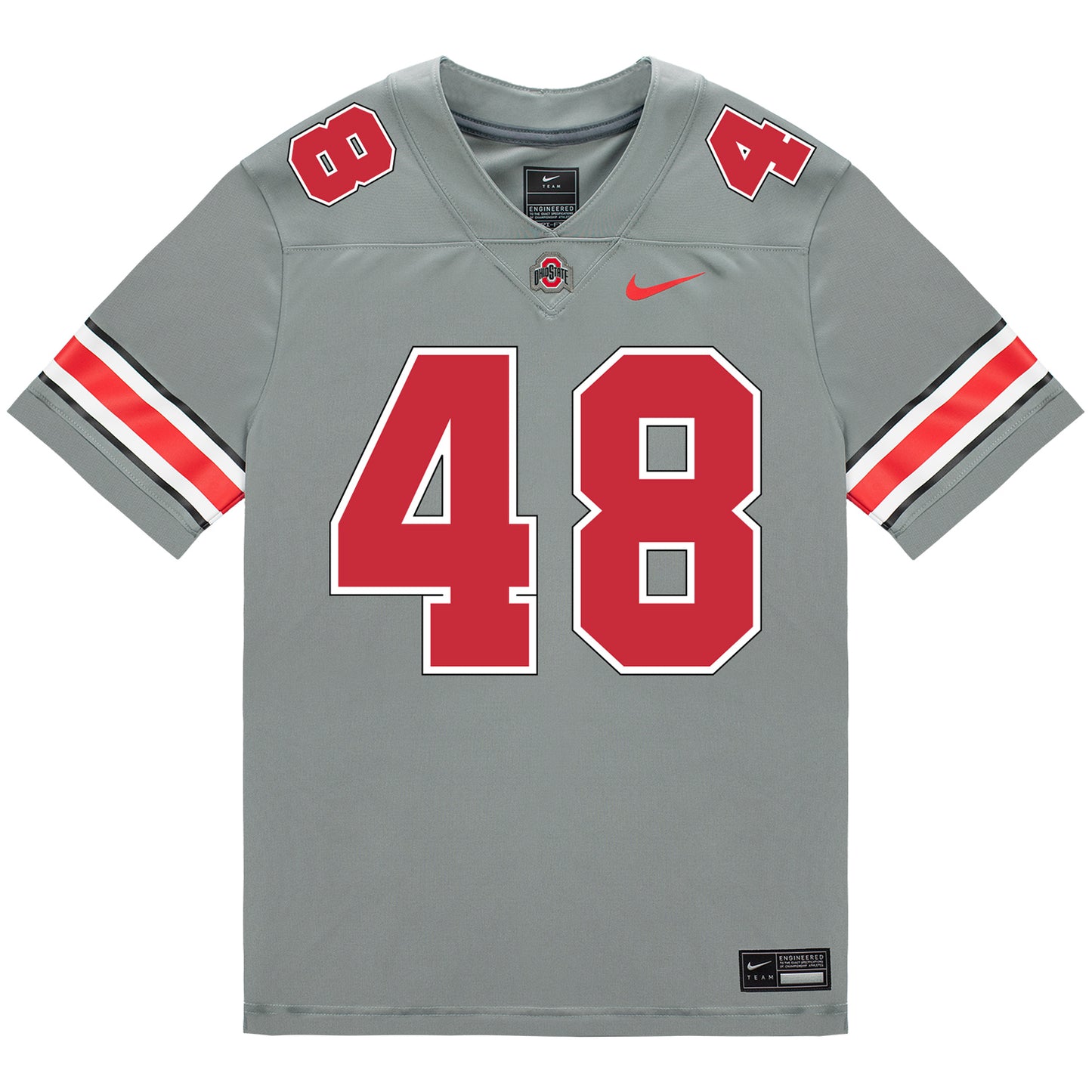 Ohio State Buckeyes Nike #48 Max Lomonico Student Athlete Gray Football Jersey - Front View