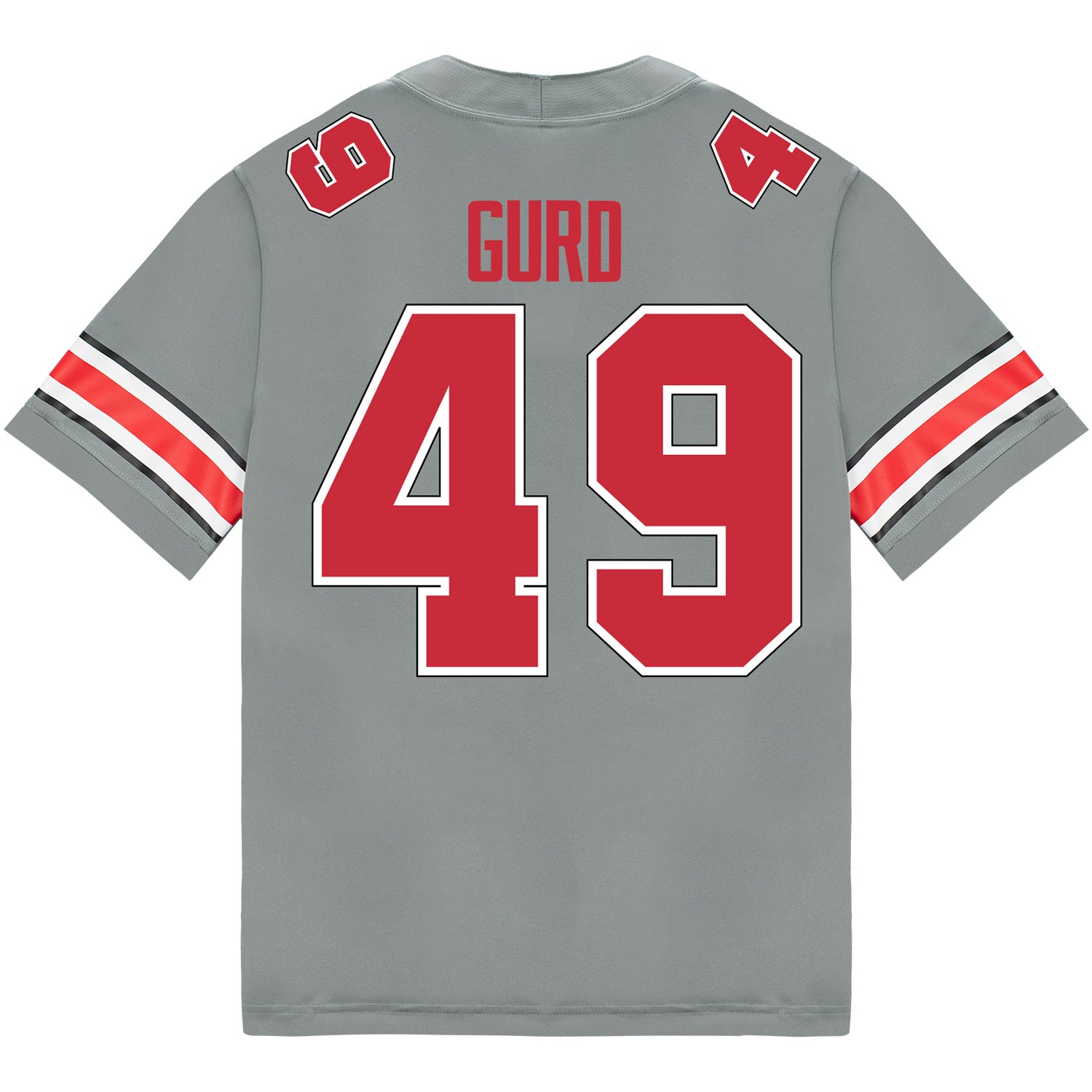 Ohio State Buckeyes Nike #49 Patrick Gurd Student Athlete Gray Football Jersey - Back View