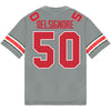 Ohio State Buckeyes Nike #50 Alec DelSignore Student Athlete Gray Football Jersey - Back View