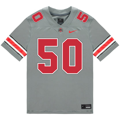 Ohio State Buckeyes Nike #50 Alec DelSignore Student Athlete Gray Football Jersey - Front View