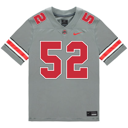 Ohio State Buckeyes Nike #52 Joshua Mickens Student Athlete Gray Football Jersey - Front View