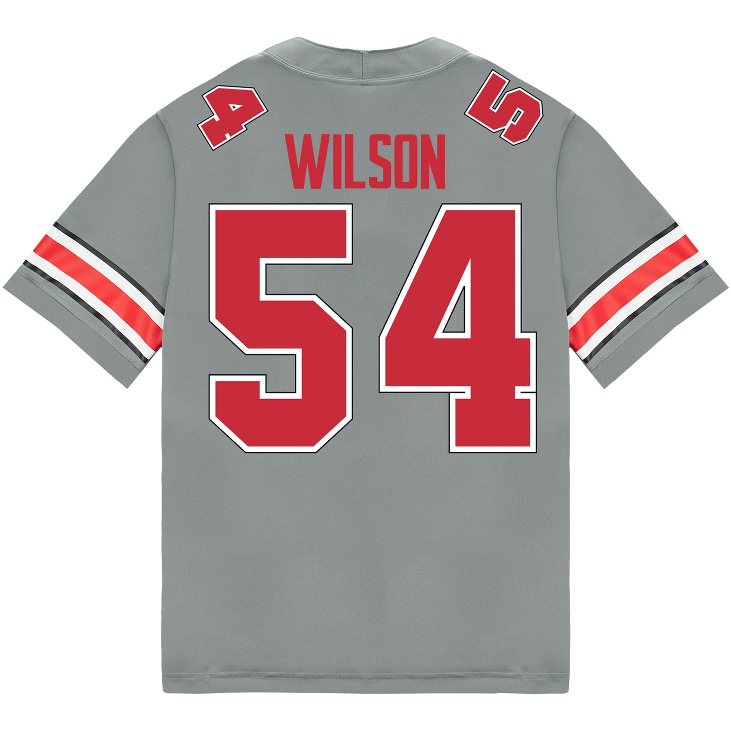 Ohio State Buckeyes Nike #54 Toby Wilson Student Athlete Gray Football Jersey - Back View