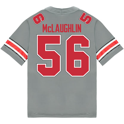 Ohio State Buckeyes Nike #56 Seth McLaughlin Student Athlete Gray Football Jersey - Back View