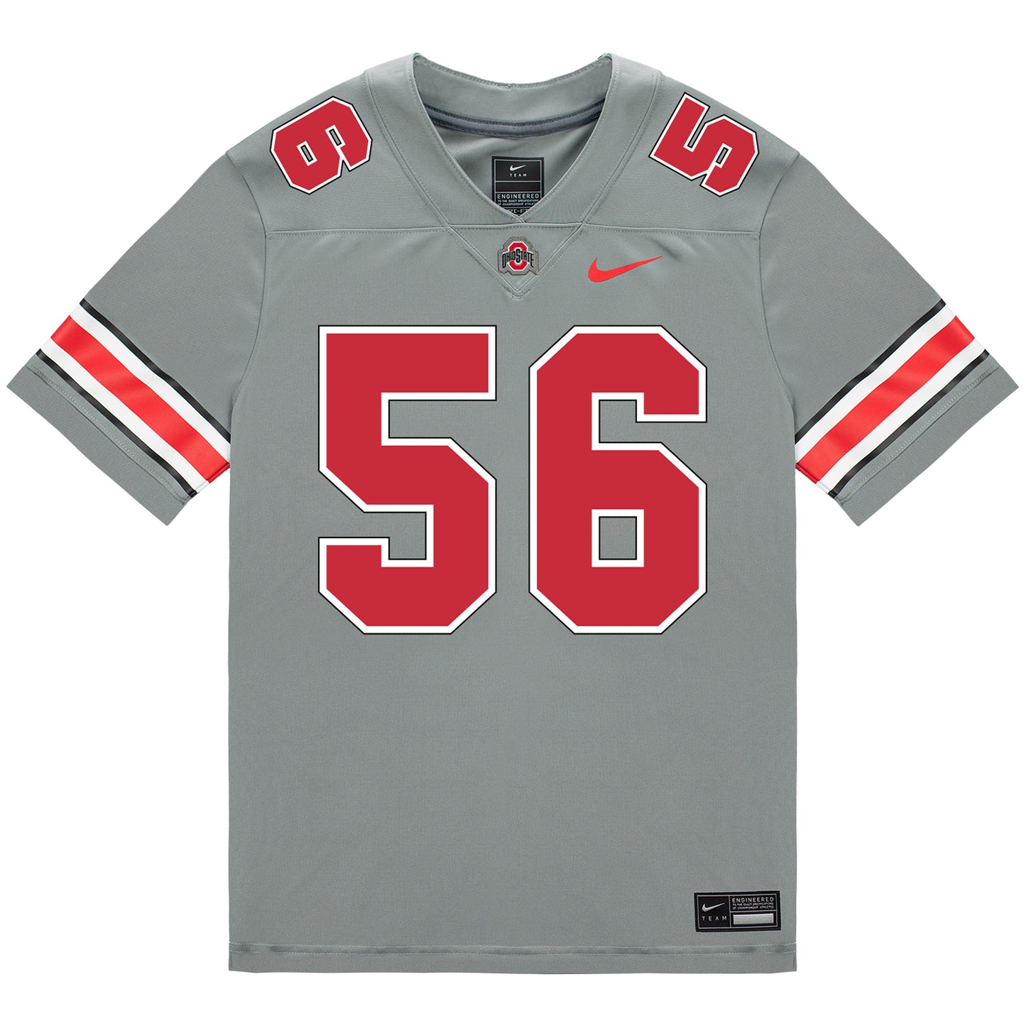 Ohio State Buckeyes Nike #56 Seth McLaughlin Student Athlete Gray Football Jersey - Front View