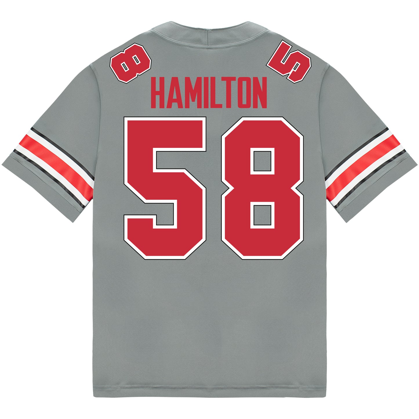 Ohio State Buckeyes Nike #58 Ty Hamilton Student Athlete Gray Football Jersey - Back View