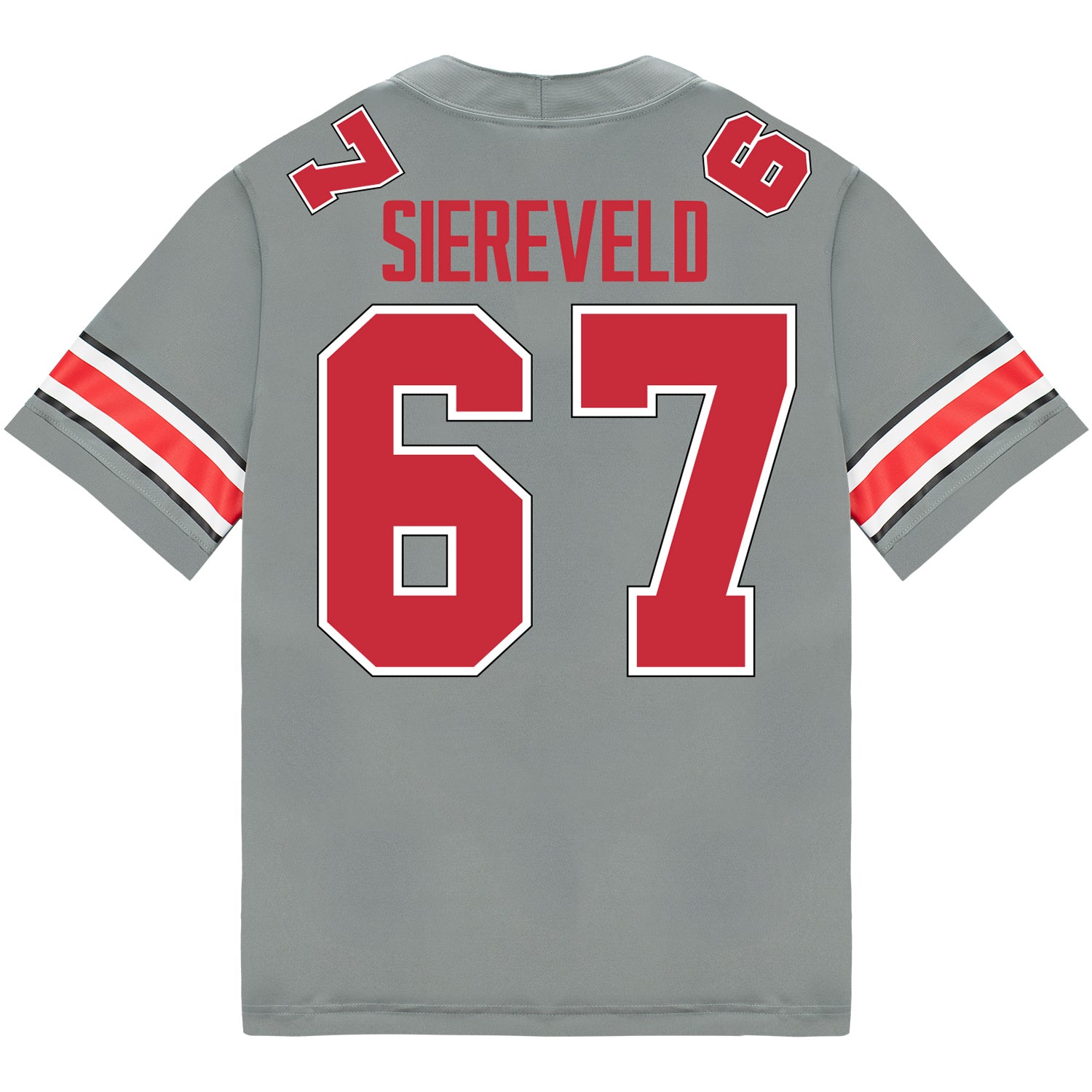 Ohio State Buckeyes Nike #67 Austin Siereveld Student Athlete Gray Football Jersey - Back View