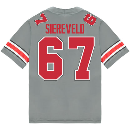 Ohio State Buckeyes Nike #67 Austin Siereveld Student Athlete Gray Football Jersey - Back View