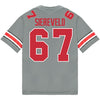 Ohio State Buckeyes Nike #67 Austin Siereveld Student Athlete Gray Football Jersey - Back View