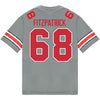 Ohio State Buckeyes Nike #68 George Fitzpatrick Student Athlete Gray Football Jersey - Back View