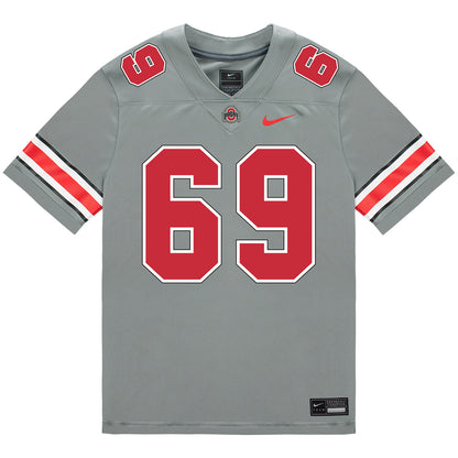 Ohio State Buckeyes Nike #69 Ian Moore Student Athlete Gray Football Jersey - Front View