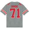 Ohio State Buckeyes Nike #71 Josh Simmons Student Athlete Gray Football Jersey - Back View