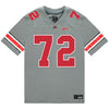 Ohio State Buckeyes Nike #72 Deontae Armstrong Student Athlete Gray Football Jersey - Front View