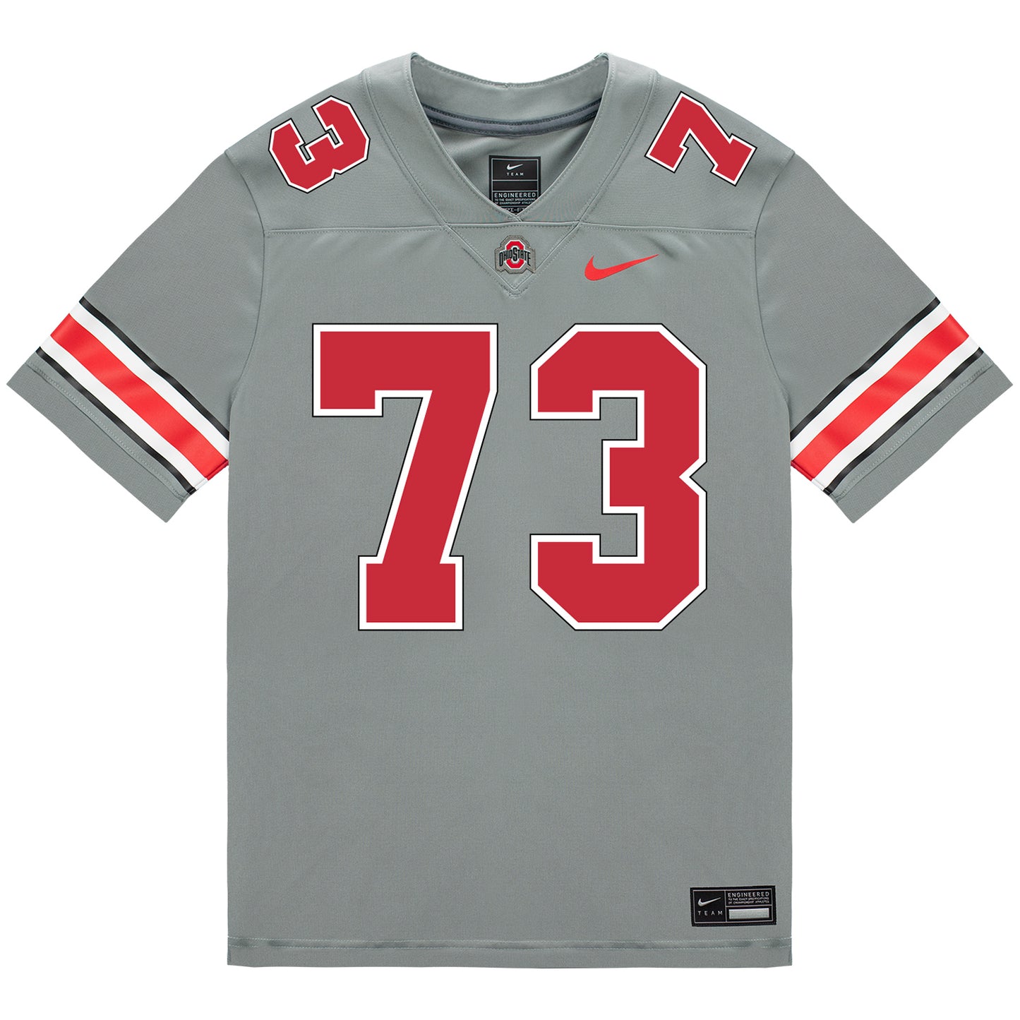 Ohio State Buckeyes Nike #73 Devontae Armstrong Student Athlete Gray Football Jersey - Front View