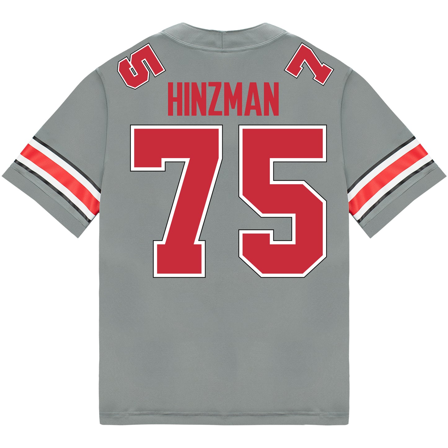 Ohio State Buckeyes Nike #75 Carson Hinzman Student Athlete Gray Football Jersey - Back View