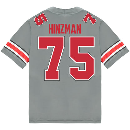 Ohio State Buckeyes Nike #75 Carson Hinzman Student Athlete Gray Football Jersey - Back View