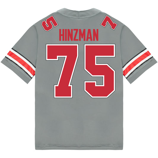 Ohio State Buckeyes Nike #75 Carson Hinzman Student Athlete Gray Football Jersey - Back View