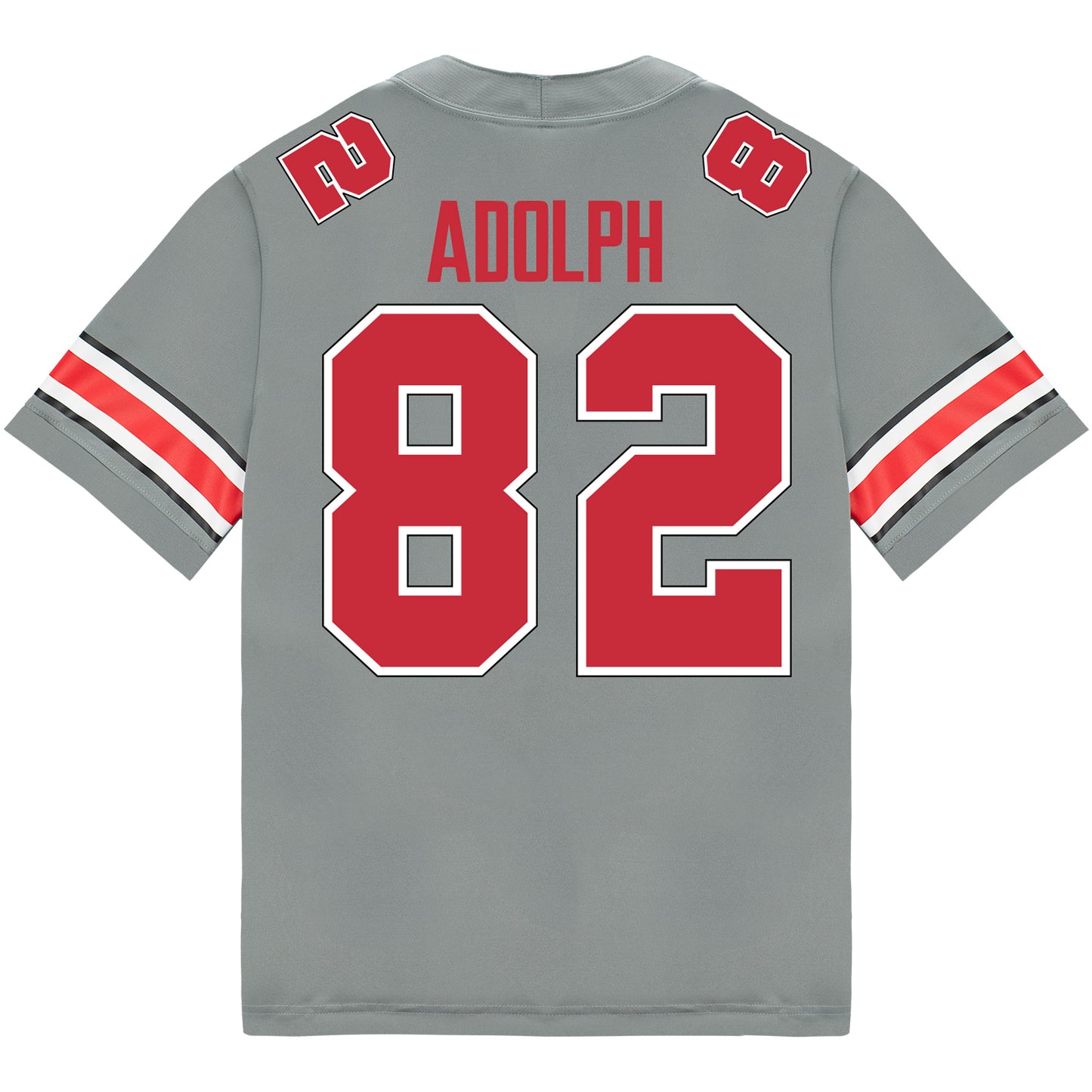 Ohio State Buckeyes Nike #82 David Adolph Student Athlete Gray Football Jersey - Back View