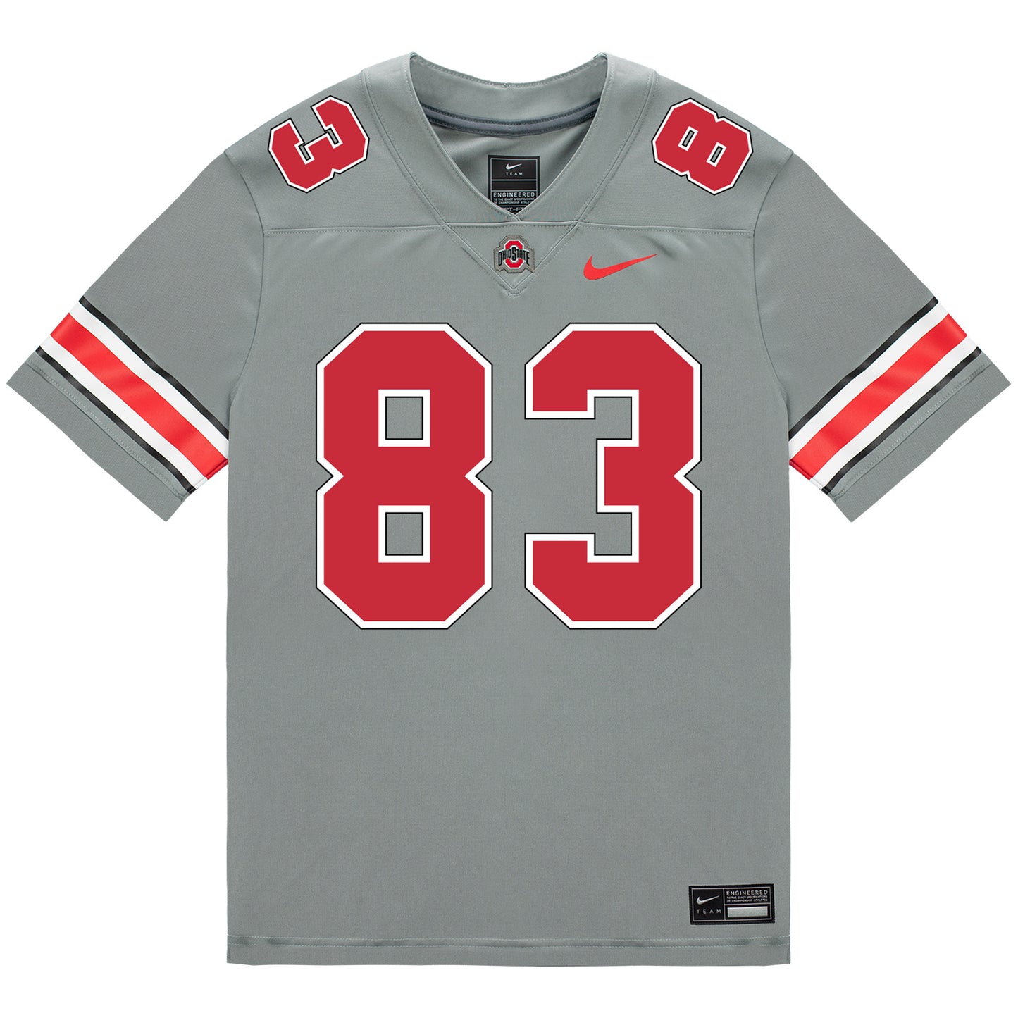 Ohio State Buckeyes Nike #83 Joop Mitchell Student Athlete Gray Football Jersey - Front View