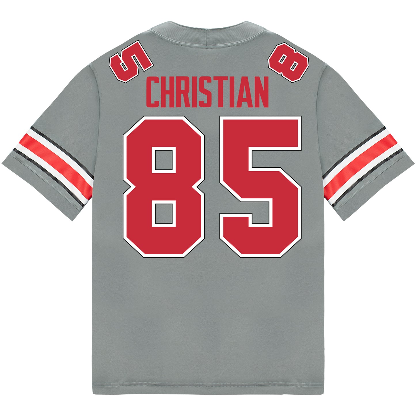 Ohio State Buckeyes Nike #85 Bennett Christian Student Athlete Gray Football Jersey - Back View