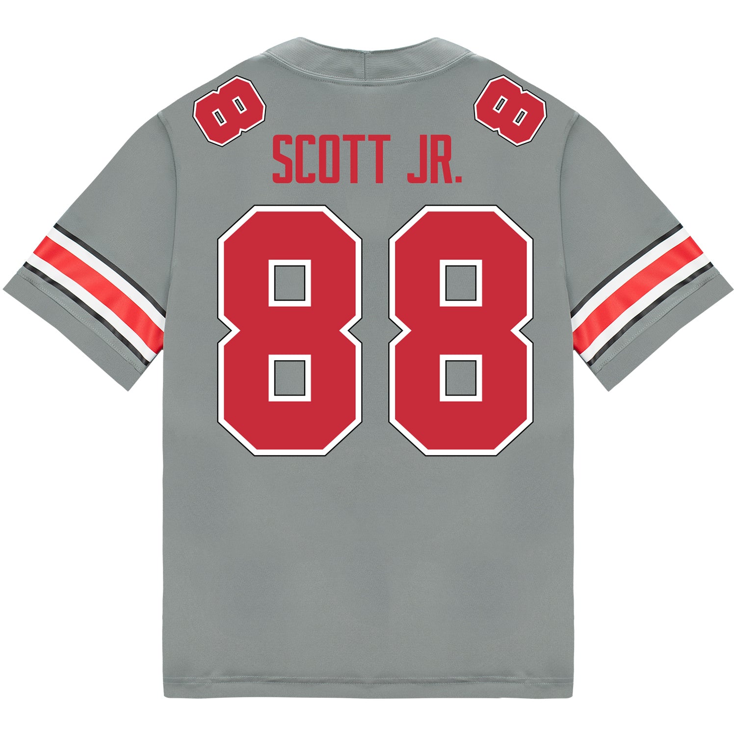 Ohio State Buckeyes Nike #88 Gee Scott Jr. Student Athlete Gray Football Jersey - Back View