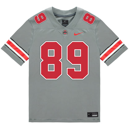 Ohio State Buckeyes Nike #89 Will Kacmarek Student Athlete Gray Football Jersey - Front View