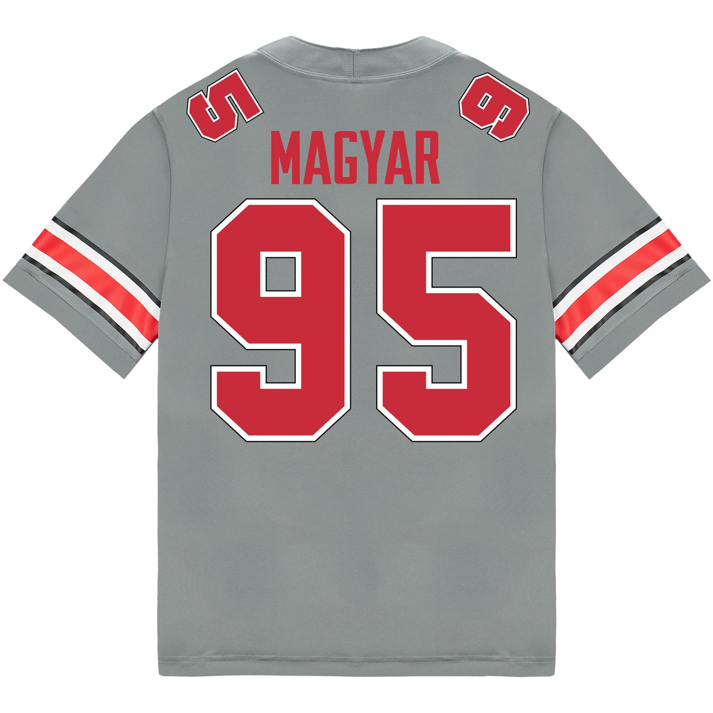 Ohio State Buckeyes Nike #95 Casey Magyar Student Athlete Gray Football Jersey - Back View