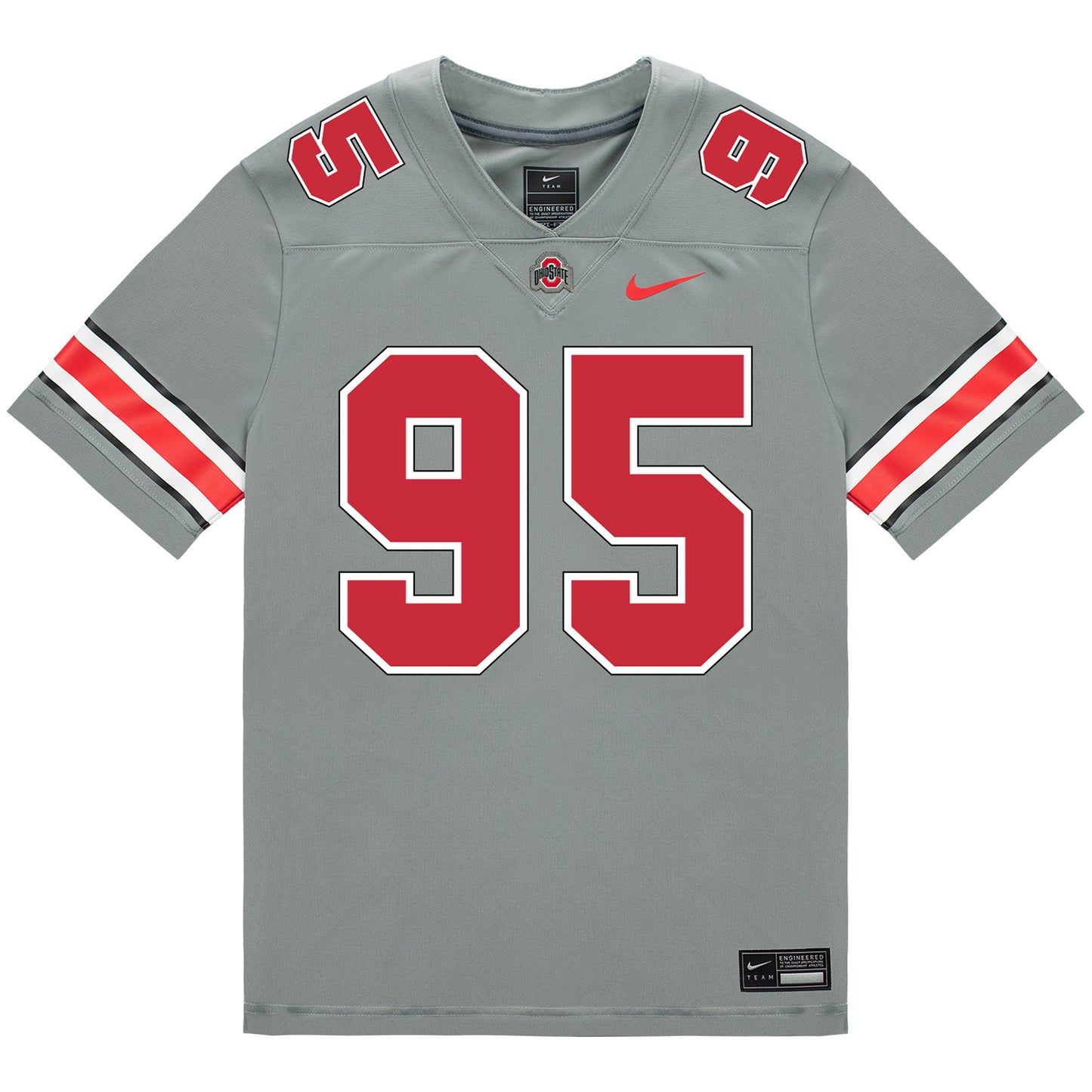 Ohio State Buckeyes Nike #95 Casey Magyar Student Athlete Gray Football Jersey - Front View