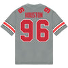 Ohio State Buckeyes Nike #96 Eddrick Houston Student Athlete Gray Football Jersey - Back View