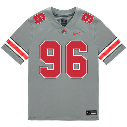 Ohio State Buckeyes Nike #96 Eddrick Houston Student Athlete Gray Football Jersey - Front View