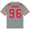 Ohio State Buckeyes Nike #96 Collin Johnson Student Athlete Gray Football Jersey - Back View