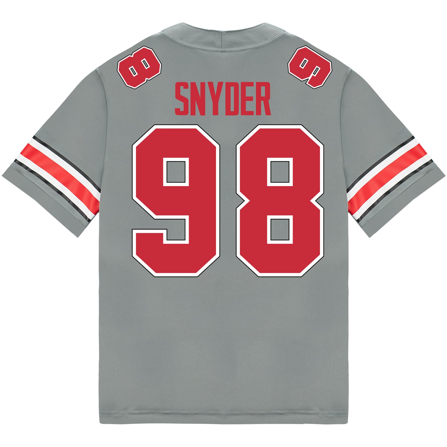 Ohio State Buckeyes Nike #98 Austin Snyder Student Athlete Gray Football Jersey - Back View