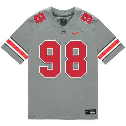 Ohio State Buckeyes Nike #98 Austin Snyder Student Athlete Gray Football Jersey - Front View