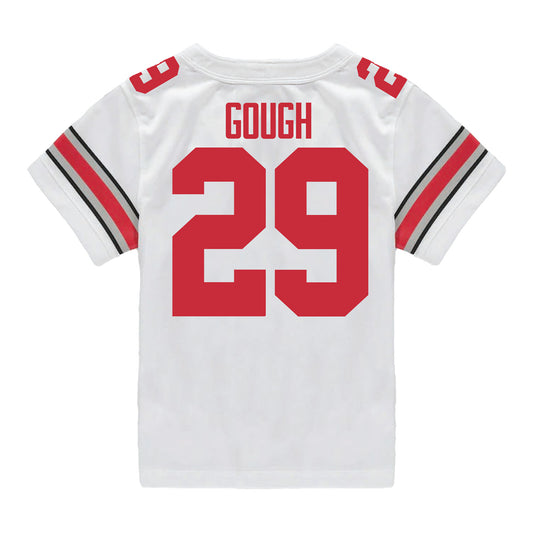 Ohio State Buckeyes Nike #29 Glorien Gough Student Athlete White Football Jersey - Back View