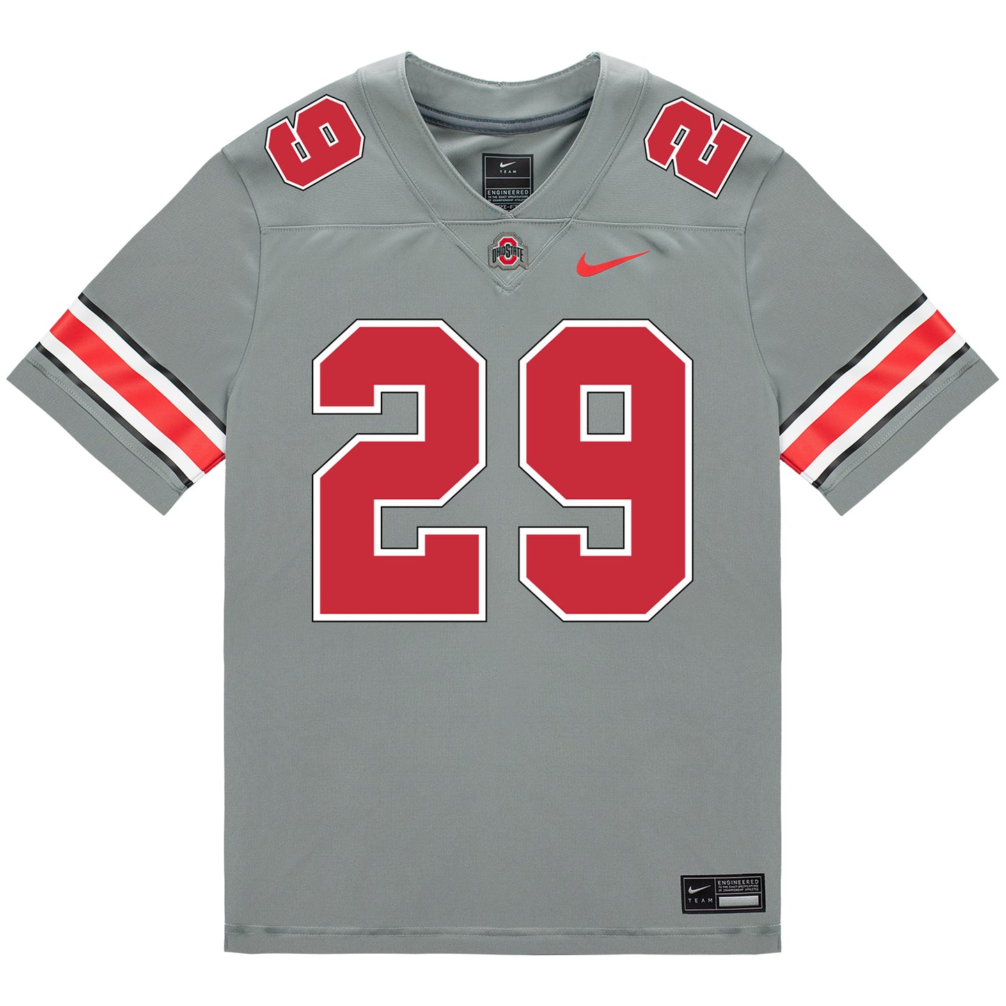 Ohio State Buckeyes Nike #29 Glorien Gough Student Athlete Gray Football Jersey - Front View