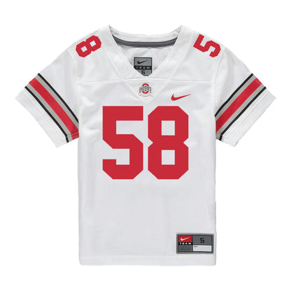 Ohio State Buckeyes Nike #58 Gabe VanSickle Student Athlete White Football Jersey - Front View