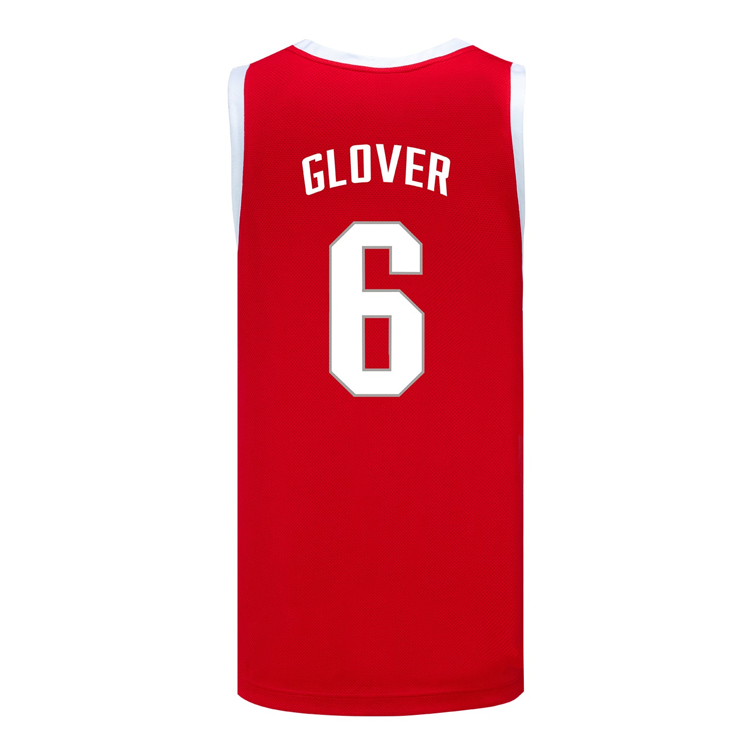 Ohio State Buckeyes Nike Basketball Student Athlete #6 Ques Glover Scarlet Jersey - Back View