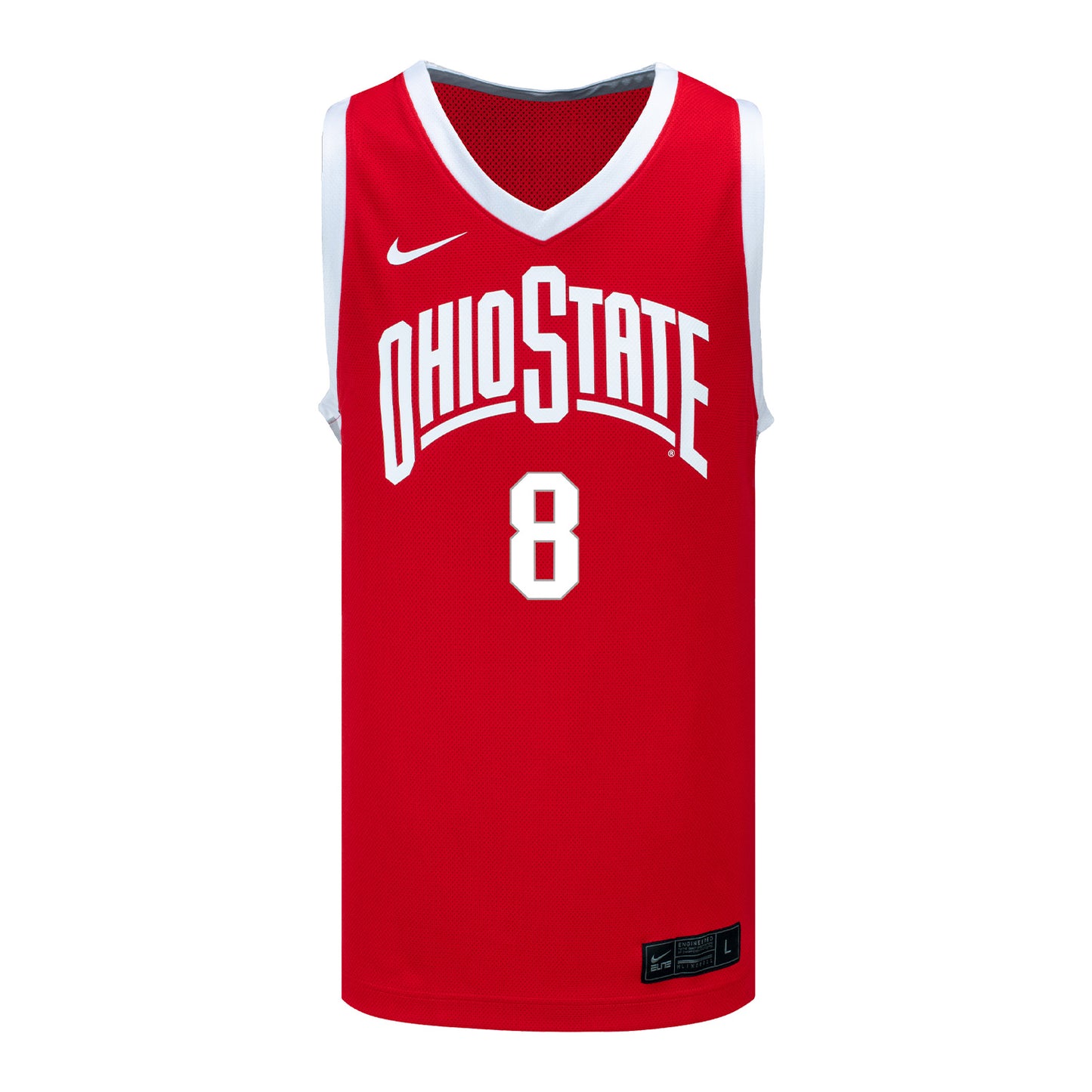 Ohio State Buckeyes Nike Basketball Student Athlete #8 Micah Parrish Scarlet Jersey - Front View