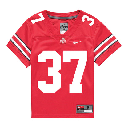 Ohio State Buckeyes Nike #37 Zach Hayes Student Athlete Scarlet Football Jersey - Front View