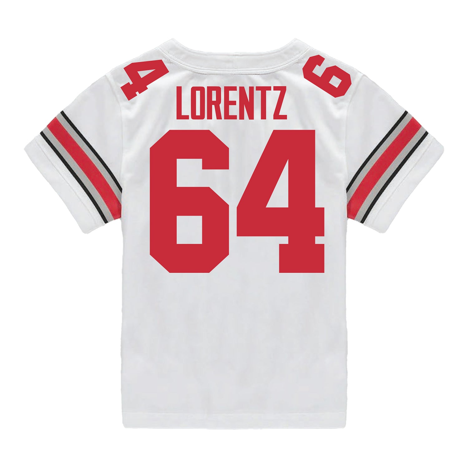 Ohio State Buckeyes Nike #64 Simon Lorentz Student Athlete White Football Jersey - Back View