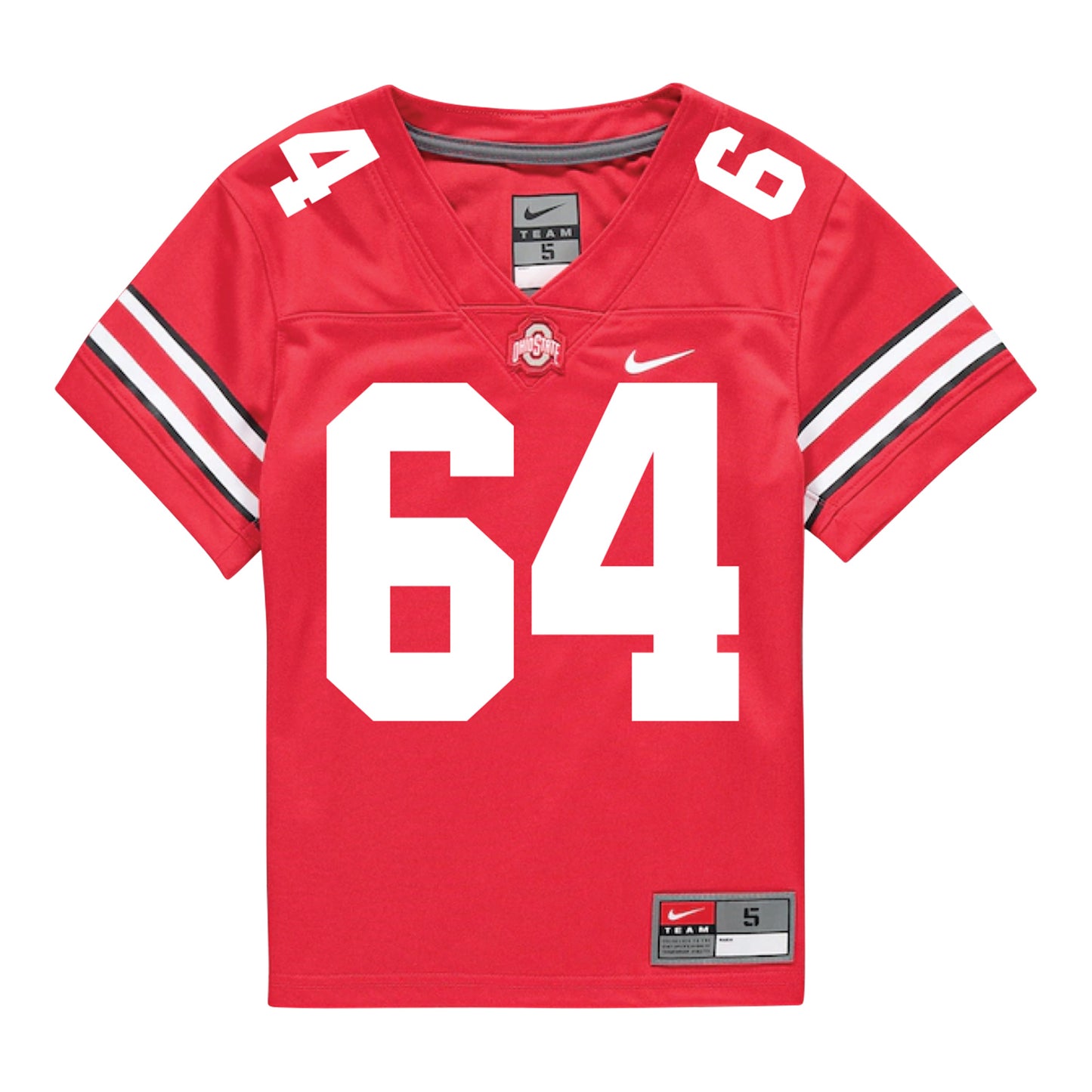 Ohio State Buckeyes Nike #64 Simon Lorentz Student Athlete Scarlet Football Jersey - Front View