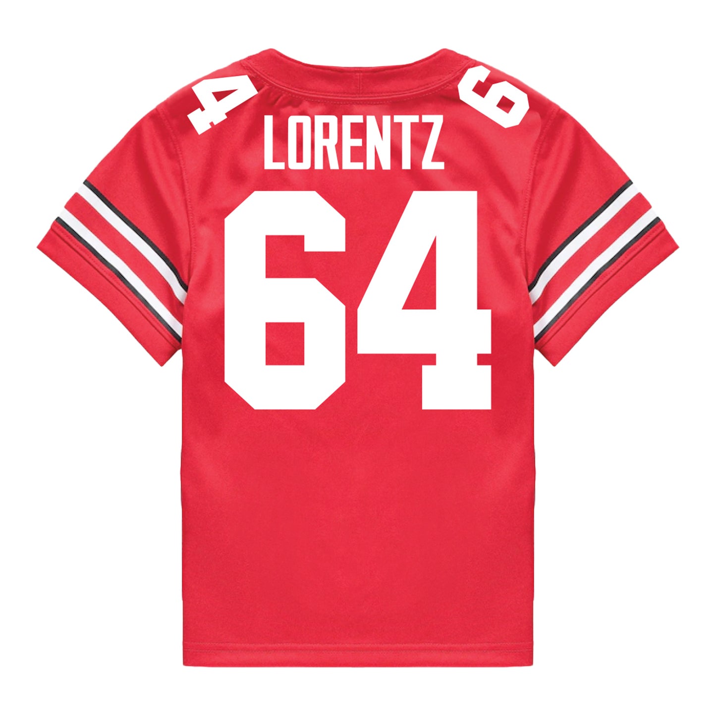 Ohio State Buckeyes Nike #64 Simon Lorentz Student Athlete Scarlet Football Jersey - Back View